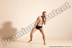 Underwear Martial art Man White Moving poses Slim Short Blond Dynamic poses Academic